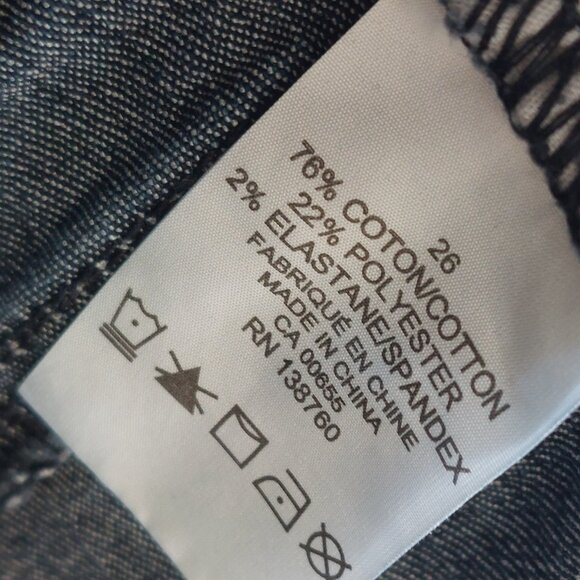 Pennington D/C Dark Wash Denim Jeans Plus Size Pull on with back pockets size 26 - Picture 9 of 12